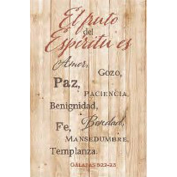 DEXSA El Fruto Del EspÃritu Es - The Fruit of the Spirit - Inspirational Saying in Spanish 6x9 Wood Plaque with Easel and Wall Hanger