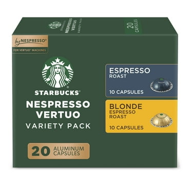 Starbucks By Nespresso Vertuo Pods, Espresso Light and Dark Roast Coffee, 20 ct