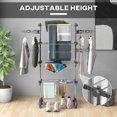 thumbnail image 4 of HOMCOM 4-Tier Clothes Drying Rack w/ Side Wings Wheels for Indoor Outdoor, 4 of 10