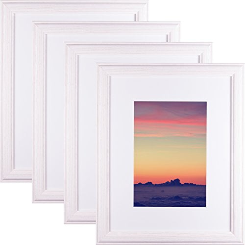 Craig Frames Wiltshire 236 Picture Frame, Displays a 13 x 19 Inch Print with The Mat or 17 x 22 Inch Without The Mat, White, Set of 4, 4 Count