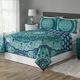 thumbnail image 2 of Mainstays Medallion Teal Medallion Polyester Pillow Sham, Standard (1 Count), 2 of 5