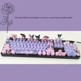 thumbnail image 5 of Teclado mecánico de 87/104 teclas Sanrio Kawaii Kuromi My Melody Cinnamoroll Teclado para juegos de anime con conexión en caliente Eje rojo té verde, 5 of 5