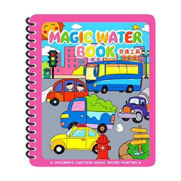 TopLLC Toddler Coloring Book for Kids, 10 Pages Painting Books with Painting Brush, Repeated No Color Required Water Coloring Book Early Educational Painting Book for Preschool and Kindergarten