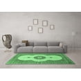 thumbnail image 3 of Ahgly Company Indoor Round Medallion Emerald Green Traditional Area Rugs, 3' Round, 3 of 4