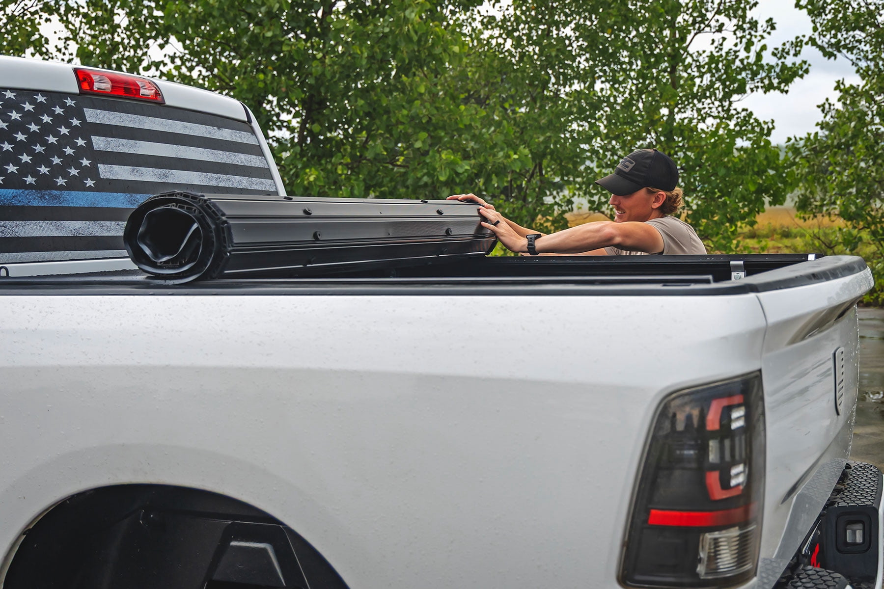 Rough Country Hard Roll-Up Bed Cover for 2009-2018 Ram 1500 | 5'7" - 50319550