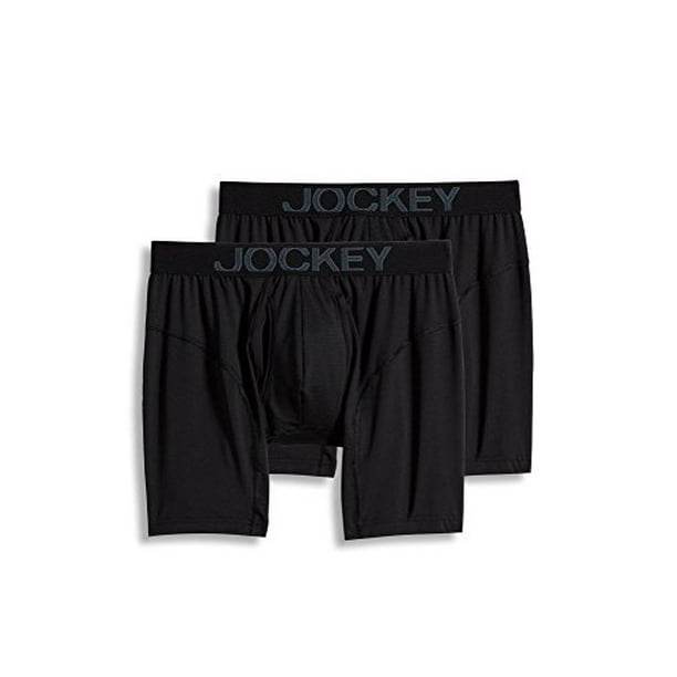 Jockey Jockey Men's Underwear RapidCool Boxer Brief 2 Pack, Black
