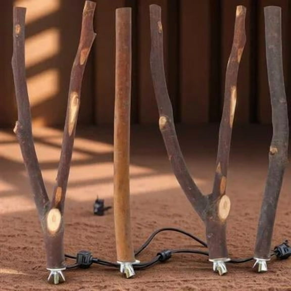 UPOUART 4pcs Bird Cage Perch Stick Wood Assorted Color for Pet Birds