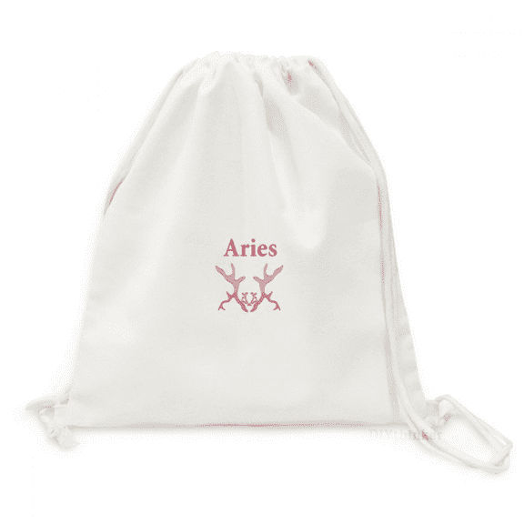 Create Icon Aries Art Deco Fashion Backpack Canvas Drawstring Reusable Mesh Shopping Bag