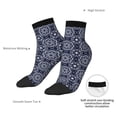 thumbnail image 6 of Rateoe Geometry Flower Pattern Quarter Crew Socks,Toe Seamed Ankle Socks,Cotton Cushioned Breathable Athletic Crew Sports Socks, 6 of 7