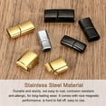 thumbnail image 5 of 6Pcs 12mmx6mm Flat Leather Clasps, Jewelry Bracelet Clasps for Jewelry Making Supplies DIY, Black, 5 of 6