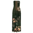 thumbnail image 4 of Wycnly Dresses for Women 2024 Summer Beach Vintage Graphics Sexy Strapless Pleated Hem Long Sundress with Pocket Floral Print Sleeveless Tube Top Maxi Formal Dresses for Women Army Green m, 4 of 5