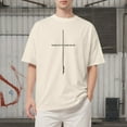 thumbnail image 2 of SLdy Mens Christian T Shirts Mens Oversized T Shirt God Faith Religious Tshirt, Beige XL, 2 of 7