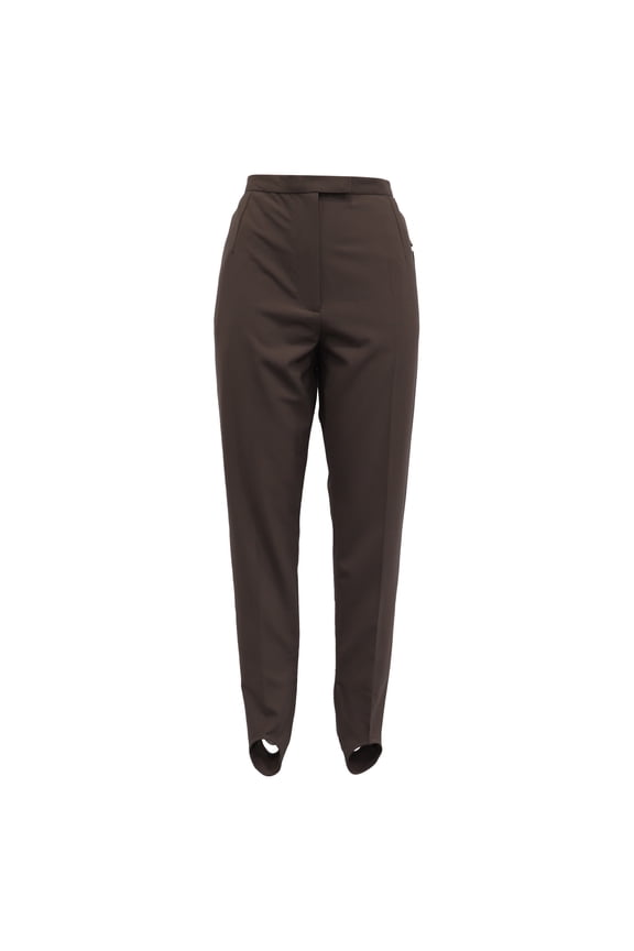 Pre-Owned Dries Van Noten Crepe Skinny Pants in Brown Polyester