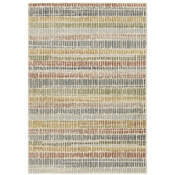 Oriental Weavers Branson Area Rug - BR06A - 5'3" x 7'3" - in Ivory/ Multi - Classic Casual Style, Stain Resistant, Family and Pet Friendly , Bedroom, Office Rug