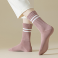 thumbnail image 4 of Sookeceks 6 Pairs Women Cotton Striped Crew Socks, Casual Warm Soft Calf Socks for Girls and Ladies Socks Size 5-9, 4 of 7