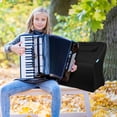 thumbnail image 2 of 1pc Accordion Backpack Musical Instrument Carrying Bag Accordion Pouch (Black), 2 of 8