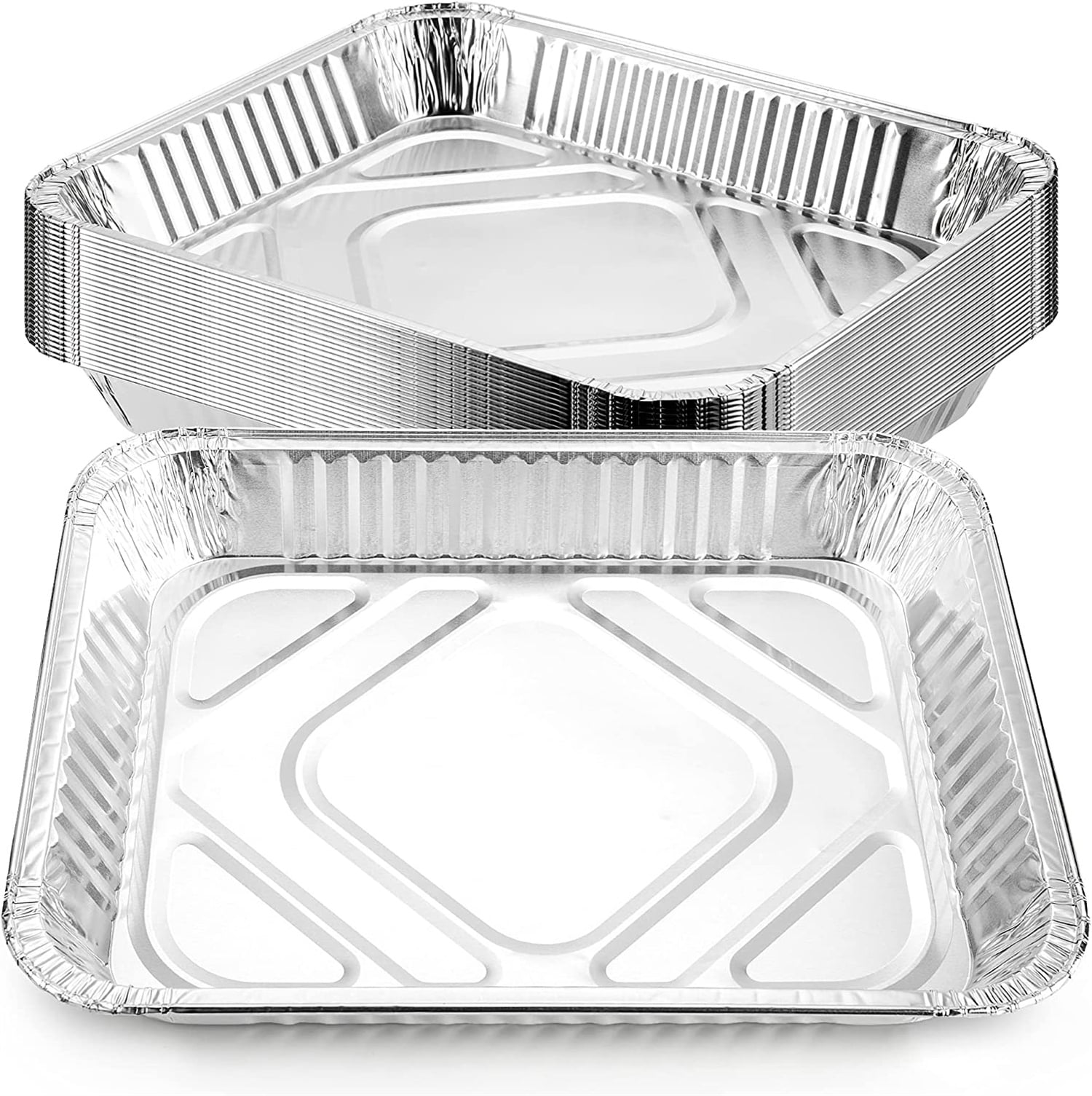 Casewin Aluminium Foil Food Containers, Disposable Foil Pan, 50 Pcs