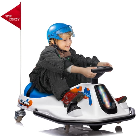 Bopilon 24V Drifting Go Kart for Kids and Adults 360 Degrees Rotating Electric Drift Crazy Cart with High Low Speeds Brushless Motor