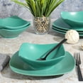 thumbnail image 4 of Gibson Home Zen Buffet Matte Porcelain 8 Piece Dinnerware Set - Green, 4 of 6