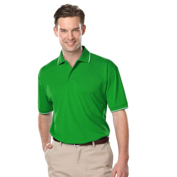 BlueGeneration Mens Wicking Piped Polo - Kelly Extra Large Solid