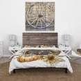 thumbnail image 3 of DESIGN ART Designart 'Thanksgiving Vintage Turkey Sunflowers and Pumpkin' Farmhouse Duvet Cover Set King Cover + 2 King Shams 3 Piece, 3 of 5