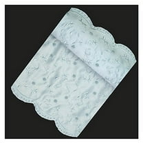 Altotux 55" Pearl Bugle Beads Satin Fabric Blue Green Burgundy Pink Lilac White By Yard (Blue)