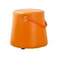 thumbnail image 2 of Abbracc Portable Round Ottoman Changing Shoes Stool Bench with Handle Space-Saving Solid Orange, 2 of 9