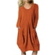 thumbnail image 1 of Vestidos Para Mujer Vestidos Casuales Primavera Y Otoño Cuello Redondo Algodón Lino Suelto Color Sólido Vestido de Bolsillo de Manga Larga Odeerbi ODB136564, 1 of 8