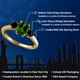 thumbnail image 2 of Gem Stone King 1.74 Ct Green Chrome Diopside Black Diamond 18K Yellow Gold Plated Silver Ring, 2 of 6