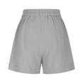 thumbnail image 5 of Roncen Women's Cotton-Linen Wide-Leg Shorts - Double-Layer Crinkle Fabric Casual Solid Color Comfortable Pocketed Relaxed Summer Shorts with Drawstring Waist, 5 of 9