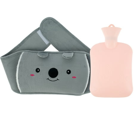 

Hot Water Bottle Soft Warm Hot Water Pouch with Plush Waist Cover Cute Rubber Hot Water Bag Bottle Safe Warmer Pocket with Anti-blow Plug for Pain Relief Hot and Cold Therapy