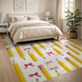 thumbnail image 3 of ODIKA 8'x10' Washable Area Rug Non-Slip Chair-Friendly Mat School Classroom Pencil Coquette Ribbon Border Teacher Preschool for Dining Room, Large Office, Lounge, 3 of 7