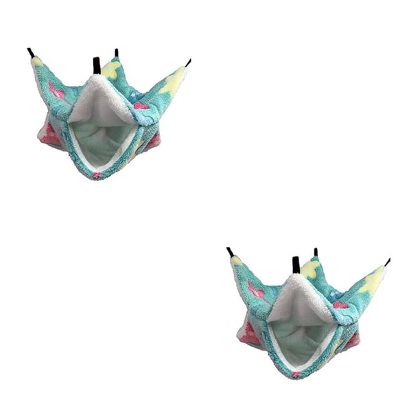 Methold Hamaca para ratas, cama colgante, multifunción, de lana, práctica para instalar, suministros para mascotas para hámster, ardilla, estrella de Verde estrella de mar 34x34 2piezas Methold CBP382087