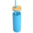 thumbnail image 2 of 28oz Glass Tumbler Glass Water Bottle Straw Silicone Protective Sleeve Bamboo Lid - BPA Free, 2 of 7