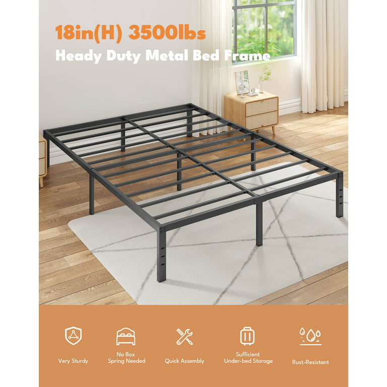  TATAGO 14 inch Queen Size Bed Frame, 3500lbs Load Heavy Duty  Metal Platform, Mattress Foundation with Wooden Slats, Anti-Slip, Noise  Free and No Box Spring Needed : Health & Household