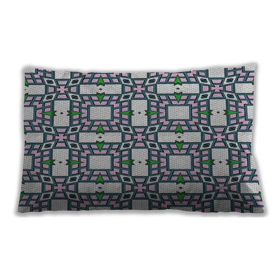 Ahgly Company Outdoor Rectangular Patterned Lumbar Throw Pillow, 13 inch by 19 inch