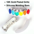 thumbnail image 2 of Rainbow Hip Hop 18K Gold Plated Mouth Teeth Grillz for Joker Rapper Costume Cosplay Jewelry, 2 of 9