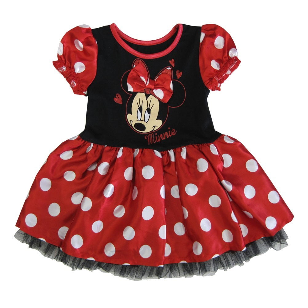 red dress with white polka dots like minnie mouse