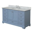 thumbnail image 2 of Harper 60" Single Bathroom Vanity with Powder Blue Cabinet and Carrara Marble Top, 2 of 6