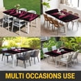 thumbnail image 5 of Pink Ribbon Table Cloths for 4 Foot Rectangle Tables, Wings Romantic Love Heart Flowers Black Patio Waterproof Elastic Fitted Tablecloths, Washable Rectangular Table Cover for Camping, 5 of 8