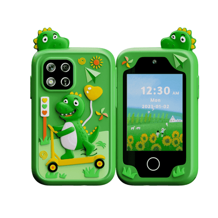 MOPO Kids Dinosaur Smart Phone Toy for Boys Ages 3-9, Mini 2.8" Touchscreen, Learning Games, Music Player, 8GB SD Card, Educational Toy for Toddlers, Halloween Gift for Christmas