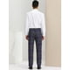 thumbnail image 5 of Pantalones de vestir a cuadros para hombre, corte regular, formales, de negocios, a cuadros Azul marino S, 5 of 6