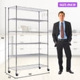 thumbnail image 3 of CL.HPAHKL 6-Tier Metal Storage Shelves, Garage Storage Shelves NSF Certified 2100lbs Capacity Utility Shelving Unit Height Adjustable Wire Shelving with Wheels for Home Kitchen Garage Pantry, Chrome, 3 of 8