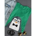 thumbnail image 3 of Cute Elegant Hipster Penguin Medium Front Graphic Women Kelly Green T-Shirt, Female Large, 3 of 4
