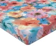thumbnail image 4 of Ambesonne Botanical Fitted Sheet, Spring Season Love Dots, King Size, Coral Sky Blue and Peach, 4 of 5
