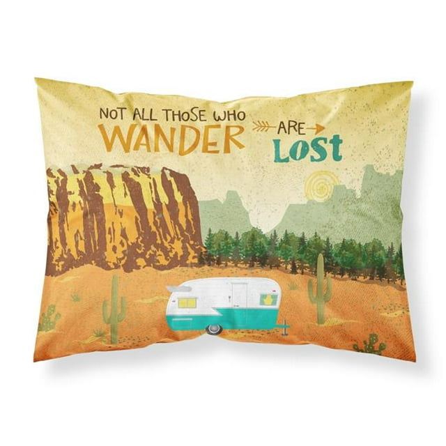 Carolines Treasures VHA3025PILLOWCASE Retro Camper Camping Wander Fabric Standard Pillowcase