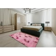 thumbnail image 5 of Ahgly Company Machine Washable Indoor Square Abstract Dark Pink Area Rugs, 6' Square, 5 of 7