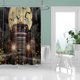 thumbnail image 4 of Juego de cortinas de ducha de Halloween para baño, 4 piezas de Halloween con alfombras antideslizantes, tapa de inodoro, alfombrilla de baño, cortina de ducha (coche de terror), decoración de baño del Día de Todos los Santos con 12 ganchos Rojo Verde, 4 of 5