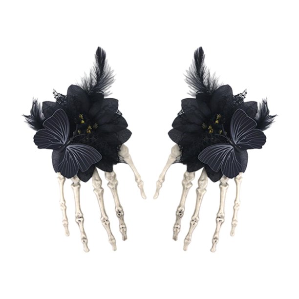 2 piezas de pinzas para el cabello de Halloween, pasadores para el cabello grueso y Negro