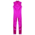 thumbnail image 3 of CHICTRY Kids Girls Metallic Long Jumpsuit Sleeveless Gymnastics Acrobatics Full Length Unitard Bodysuit Hot Pink 16, 3 of 5